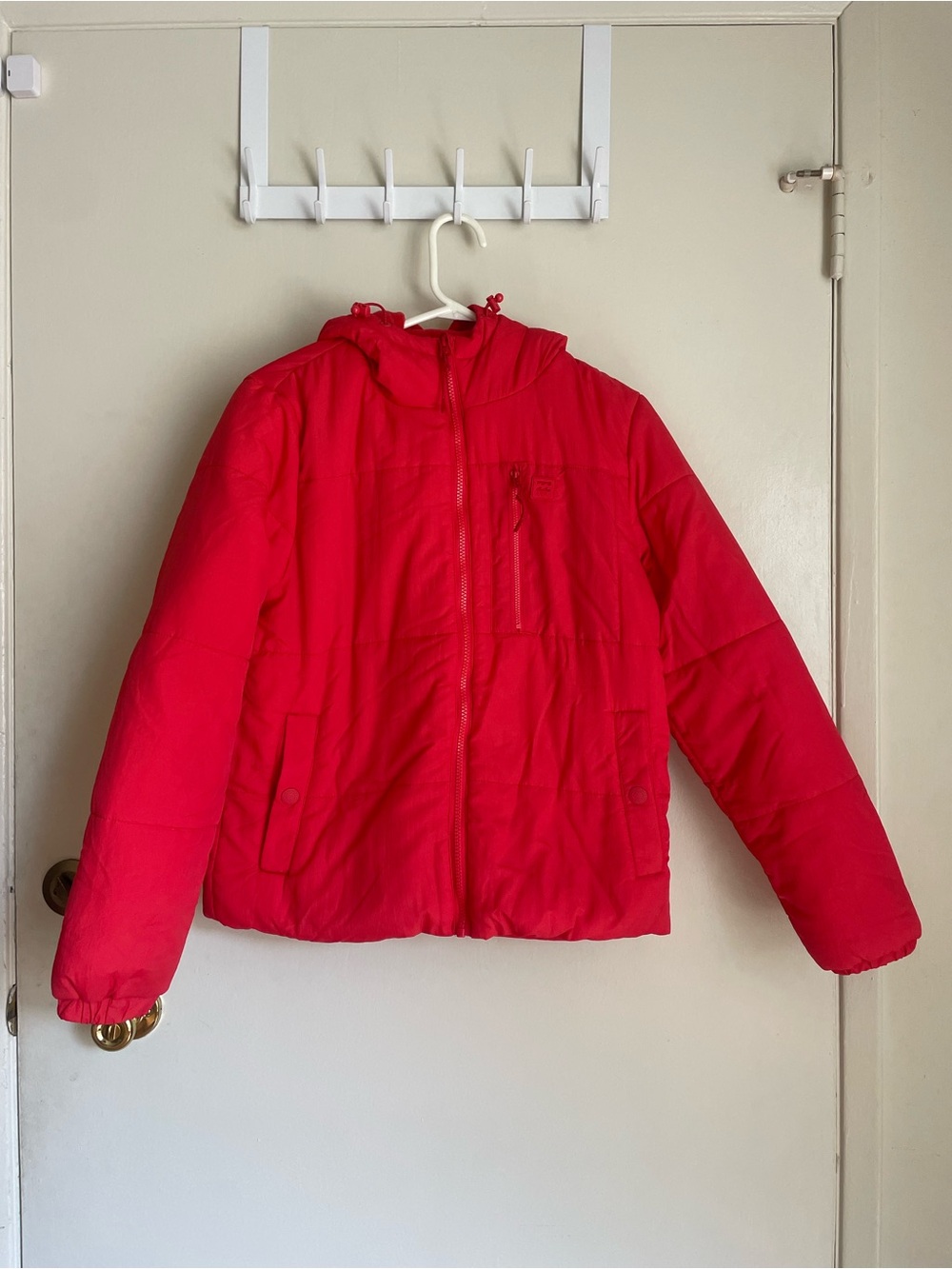 Billabong Red Hooded Puffer Jacket